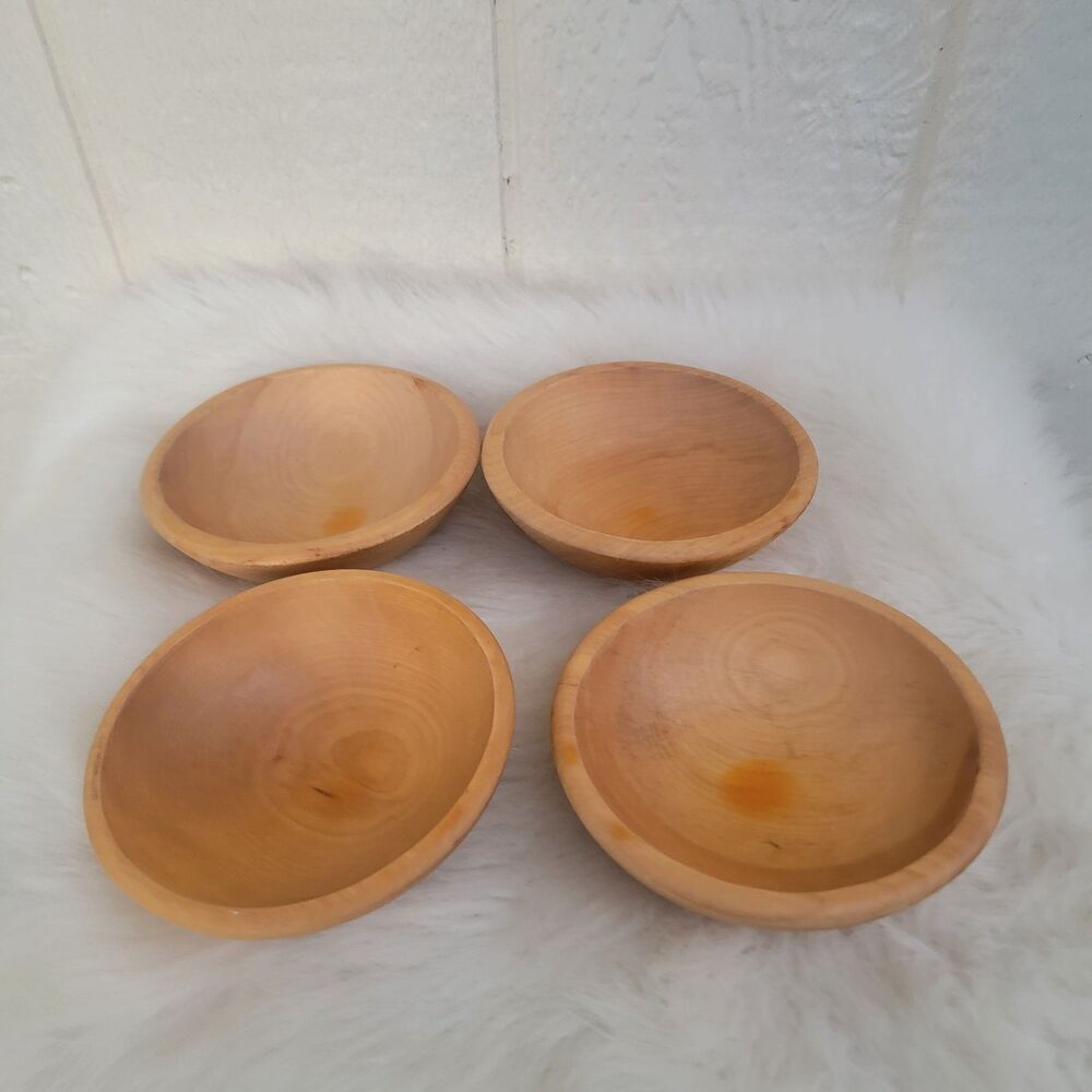 vintage Baribocraft set of 4 small wooden bowls